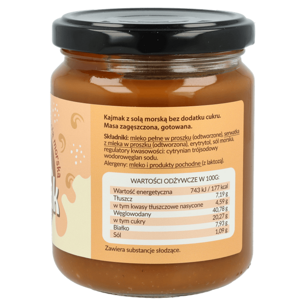Kajmak bez dodatku cukru z solą morską 260g