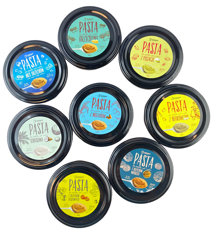 Zestaw Past Orzechowy MIX 100% 8 x 30 g