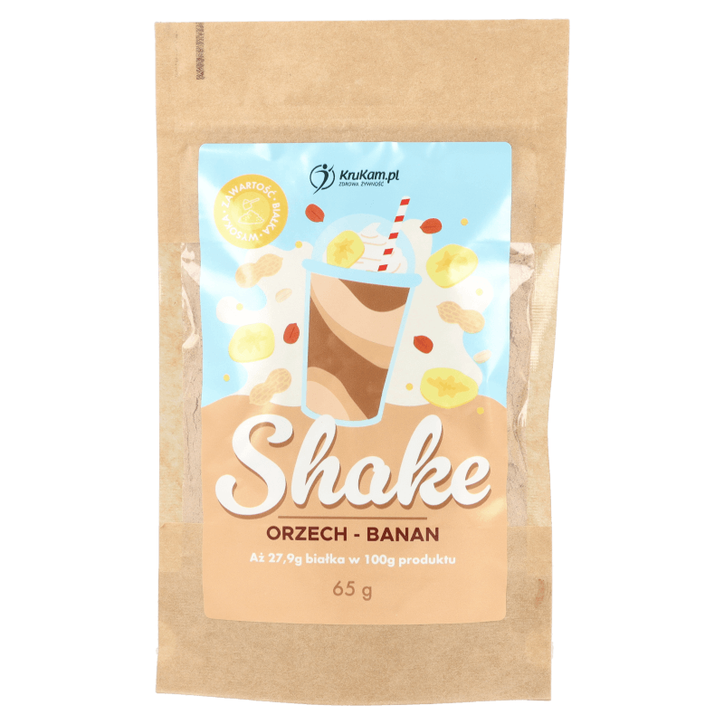 Mieszanka na shake wysokobiałkowy orzech banan 65g