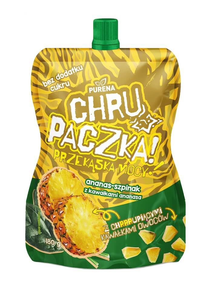 Chrupaczka ananas-szpinak z kawałkami ananasa 180g Purena