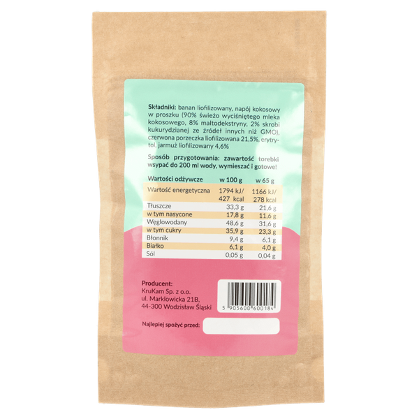 Mieszanka na shake czerwona porzeczka jarmuż 65g