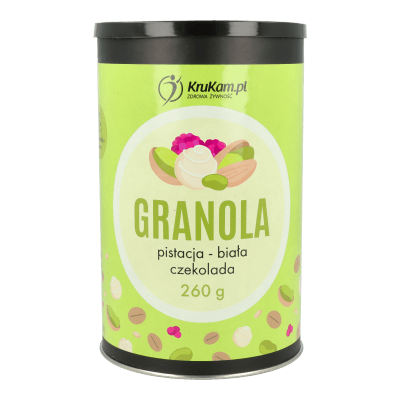 Granola pistacja z białą czekoladą 260g