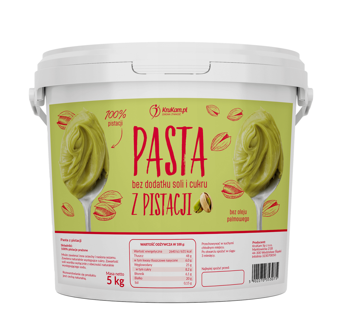 Pasta z pistacji wiadro 5kg