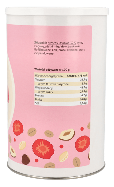 Granola orzech laskowy-truskawka 190g