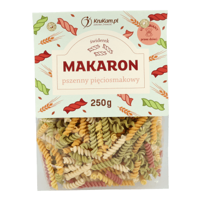 Makaron pszenny pięciosmakowy świderki dla dzieci 250g