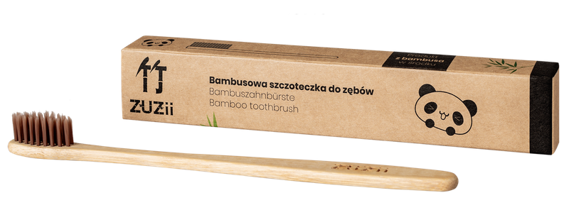 Zuzii Bambusowa szczoteczka do zębów - brązowa