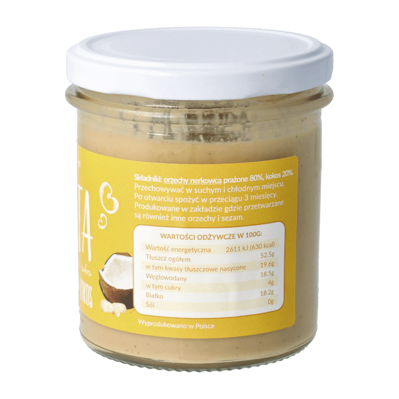 Pasta z nerkowców z kokosem 300g