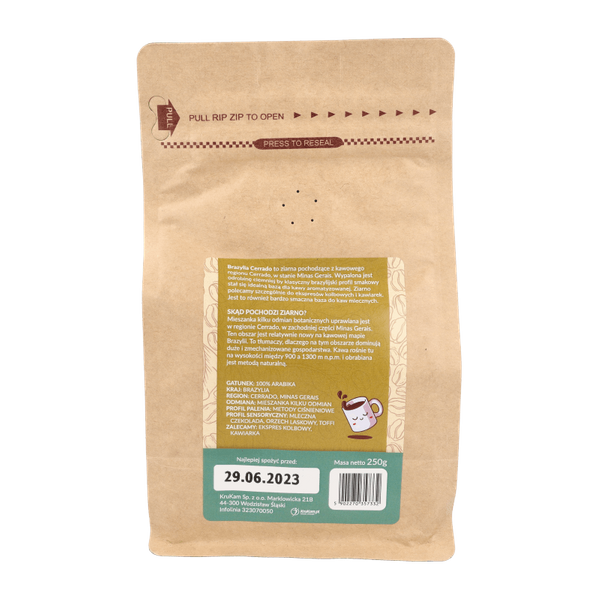 Kawa mielona Brazylia Cerrado waniliowa 250g