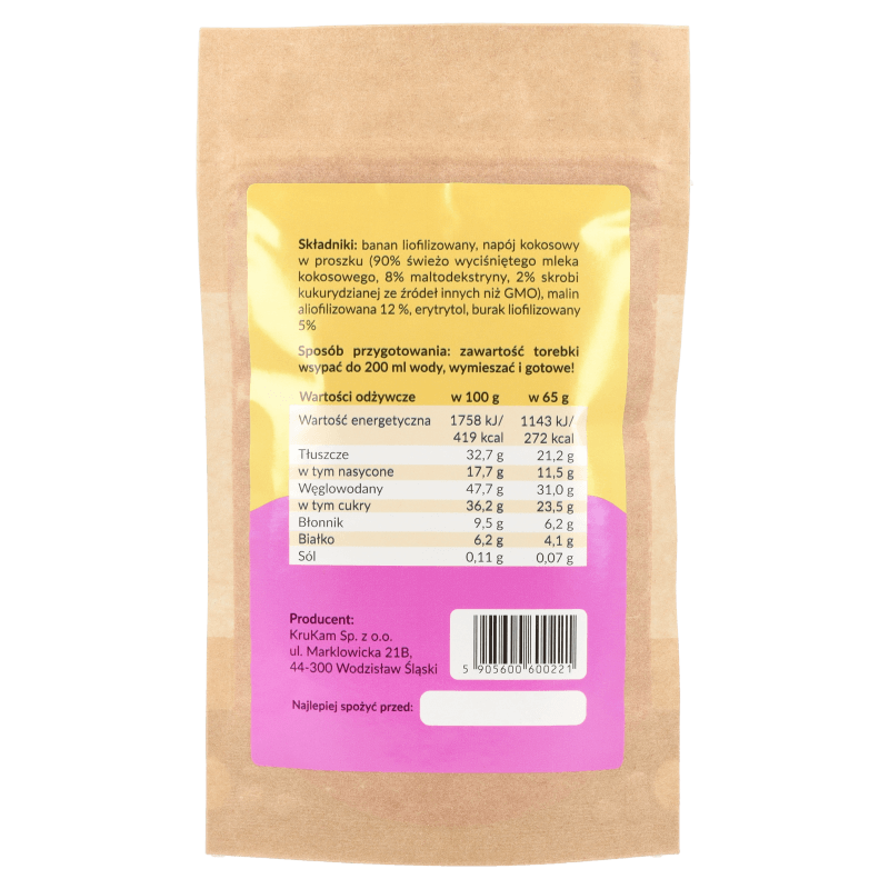 Mieszanka na shake malina burak 65g