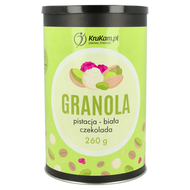 Granola pistacja z białą czekoladą 260g